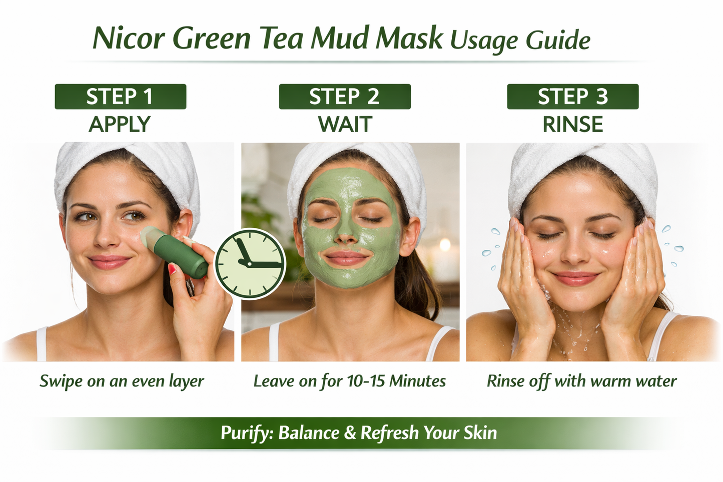 Nicor Purify & Glow Green Tea Mud Mask Stick