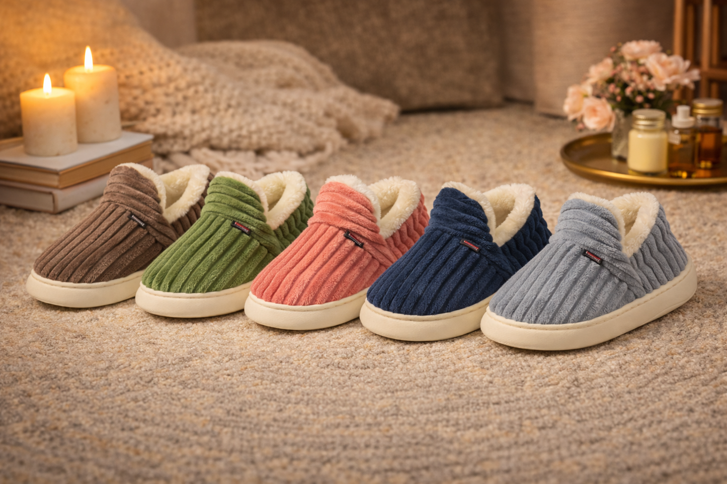 CloudSoft Corduroy Fleece Slippers